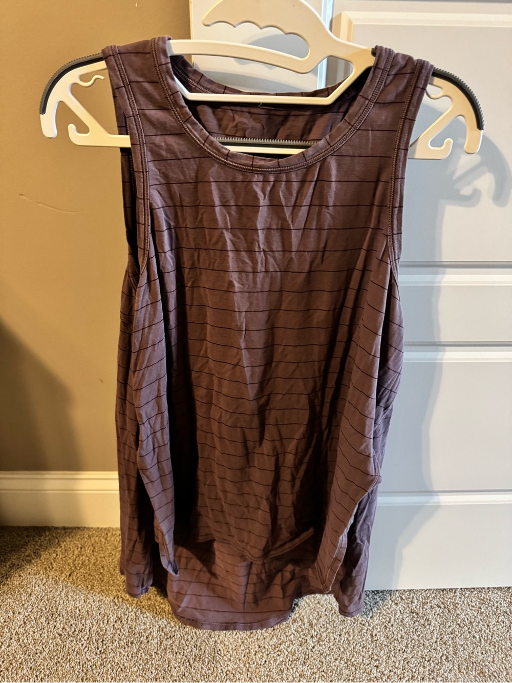 Lululemon Sleeveless Striped Tank Top in Plum